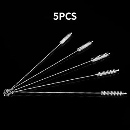 Bending Stainless Straw Brush Cleaner Soft Hair Suction Glass Tube Cleaning Brushes Baby Kids Bottle Brush Long Handle Reusable